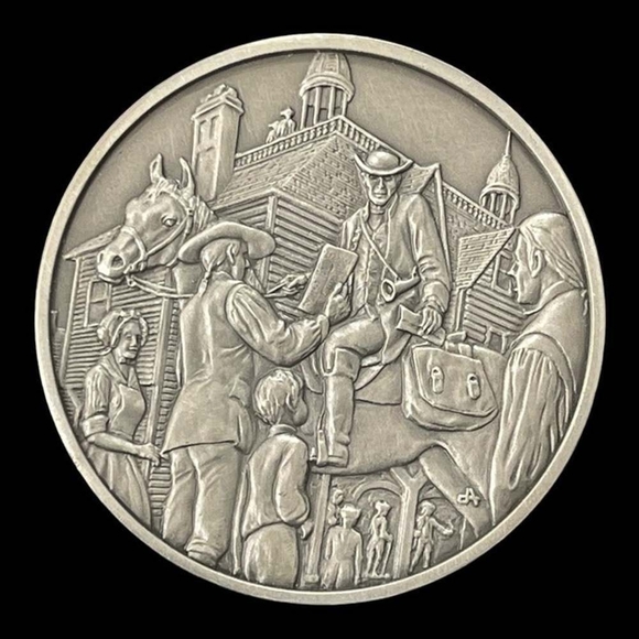 Vintage Medal History of Colonial America Pewter Coin The Boston News-Letter - Picture 1 of 3